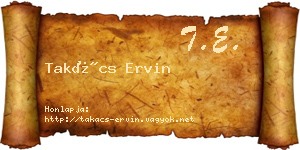 Takács Ervin névjegykártya