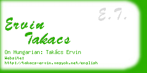ervin takacs business card